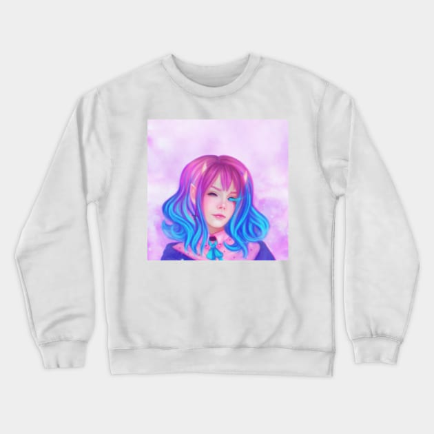 Cute Succubus Girl Crewneck Sweatshirt by Purplehate